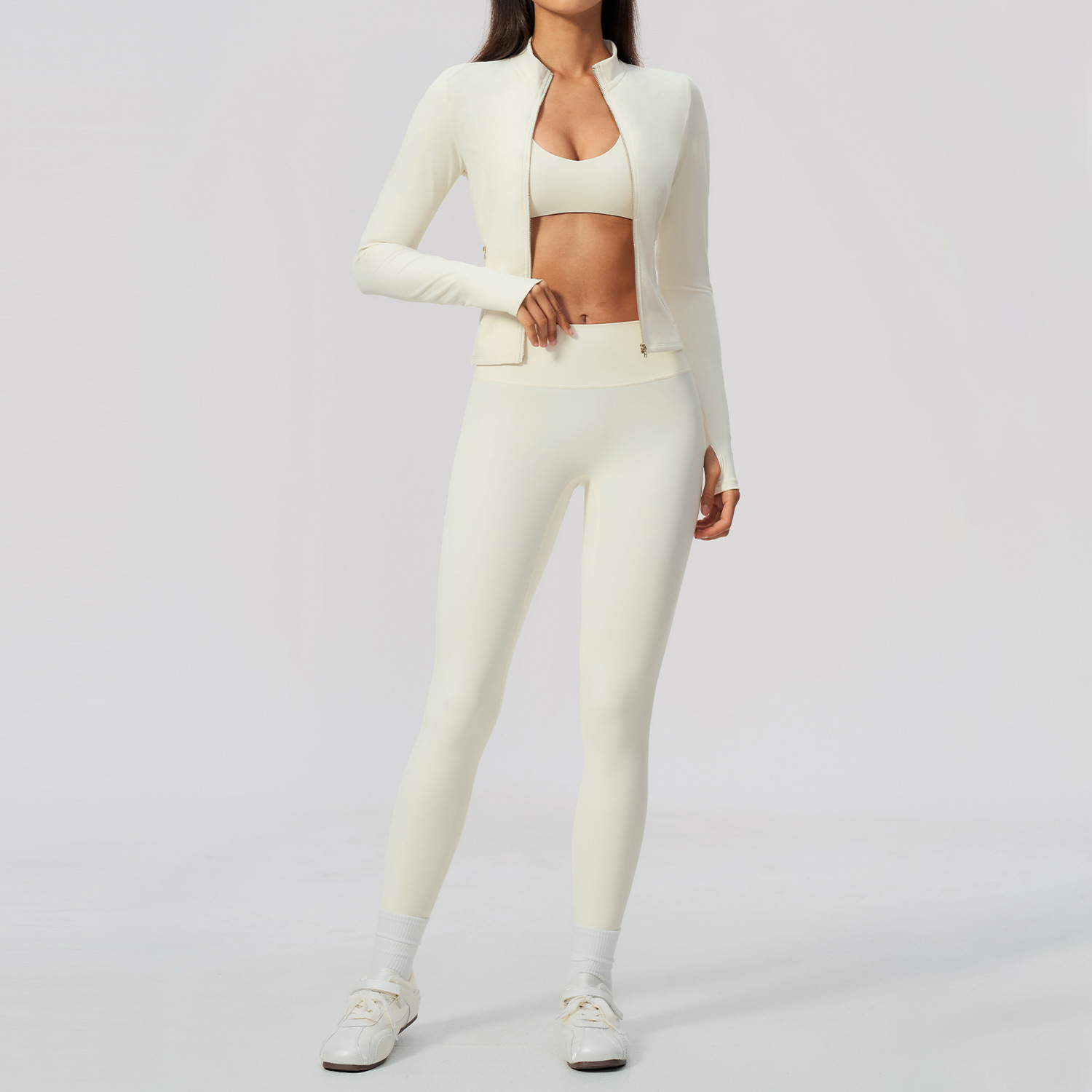 Women 2/3Pcs Yoga Set Zip Up T - Crossfit Workout With Equipment ulasan dan harga