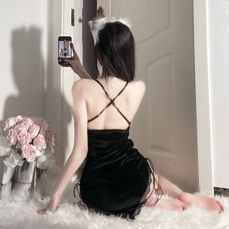 3 PCS Sexy Velvet Spliced Lace - Crossfit Event ulasan dan harga