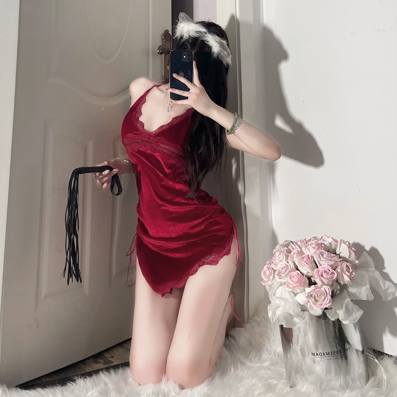 3 PCS Sexy Velvet Spliced Lace - Crossfit Event ulasan dan harga