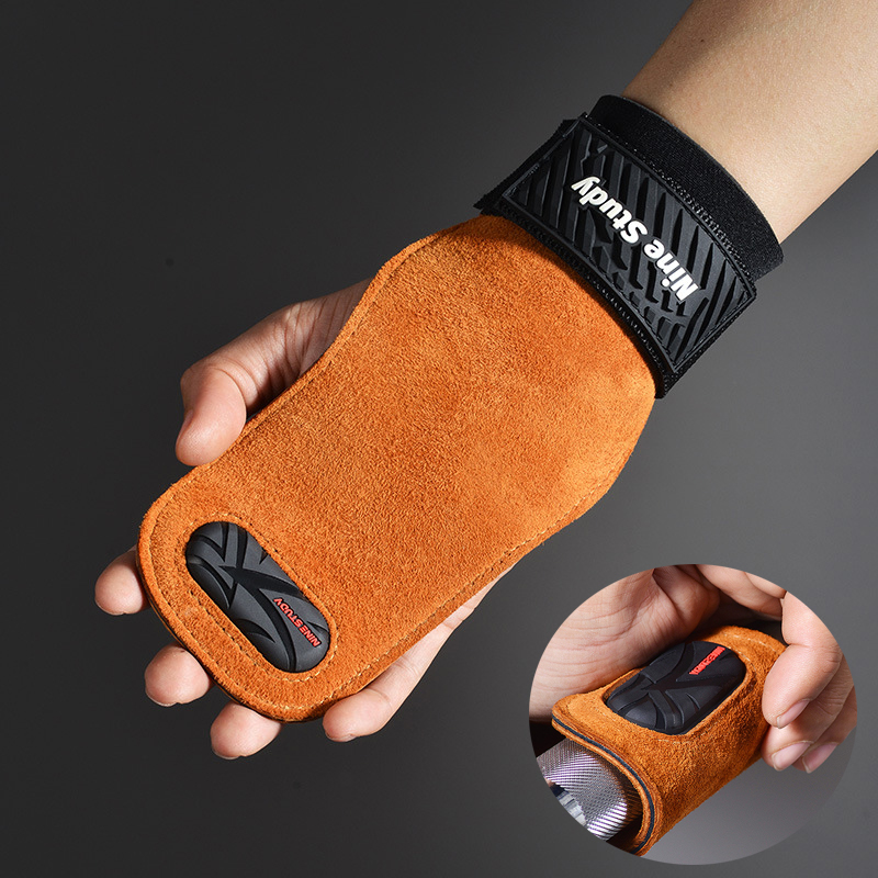 Cowhide Gym Grips Gloves Weigh - Crossfit Workout With Equipment ulasan dan harga