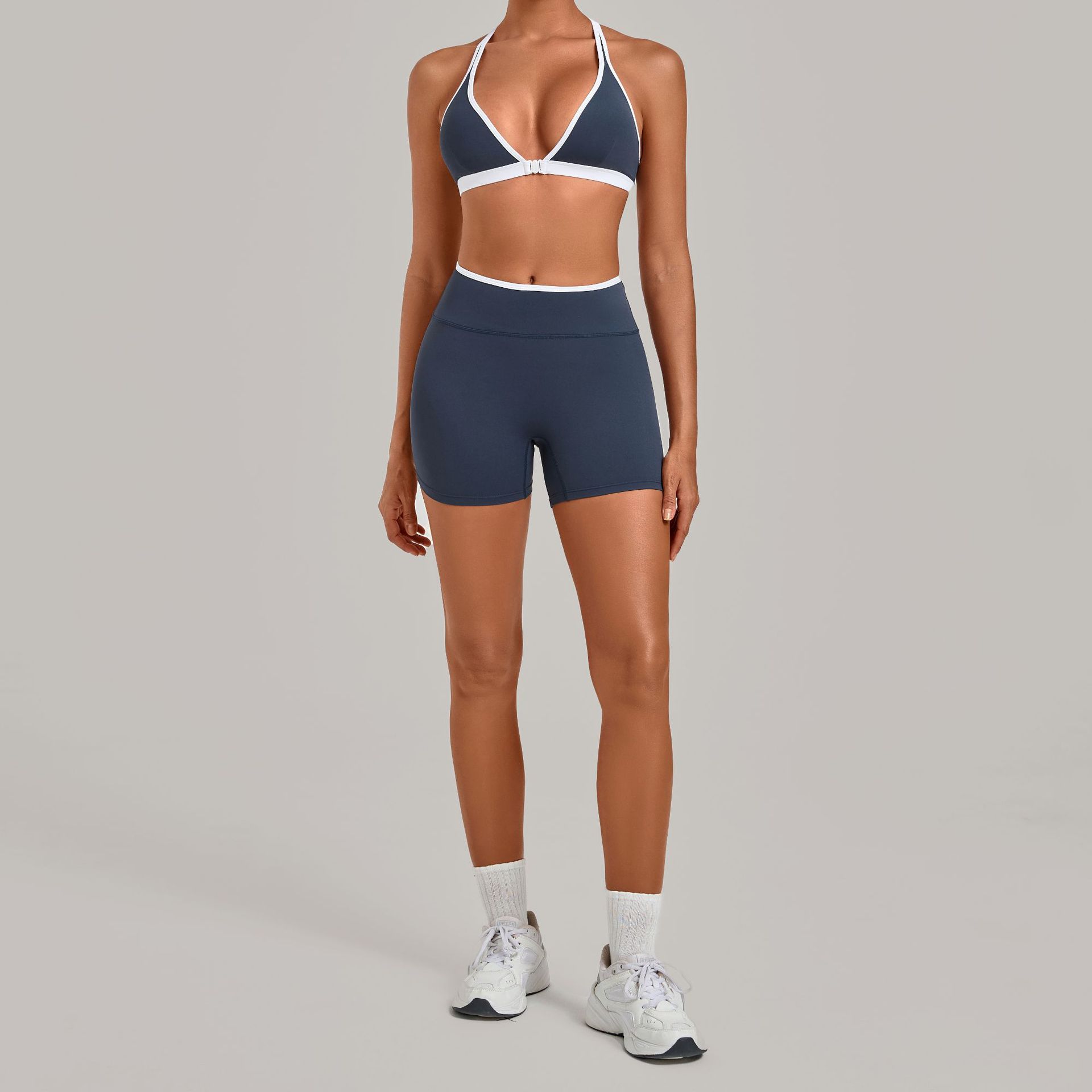 Women 2 Piece Yoga Set Deep V  - Crossfit Workout With Equipment ulasan dan harga