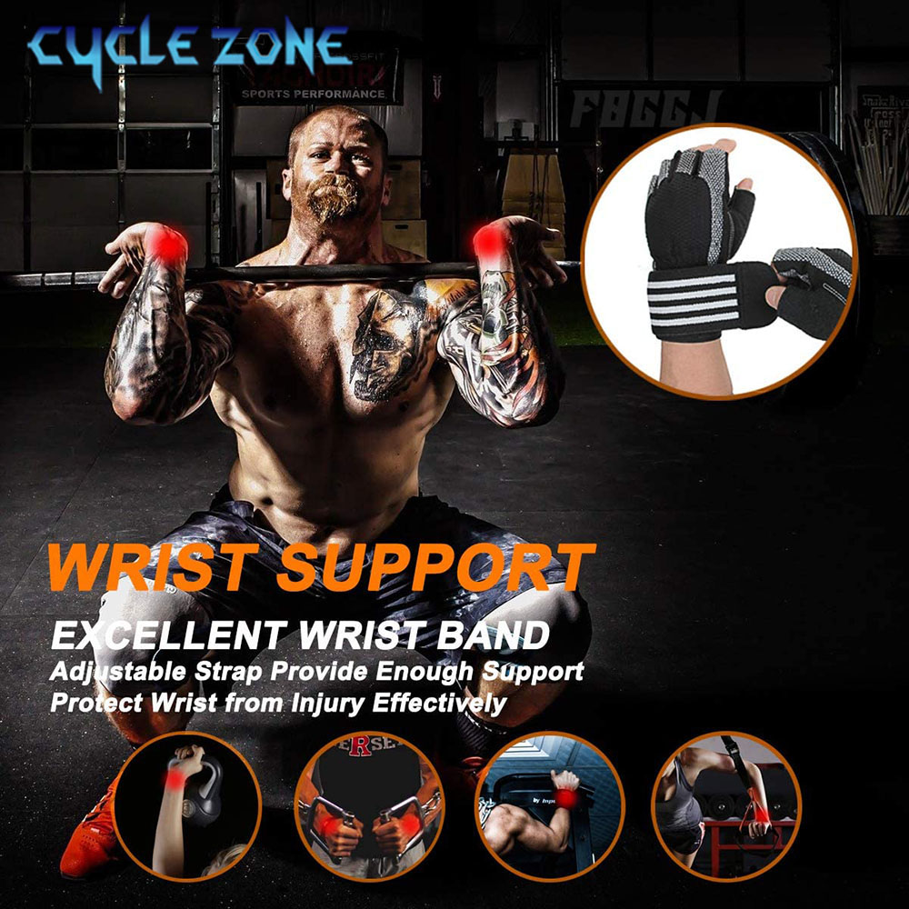 1 Pair Half Finger Gym Fitness - Crossfit Workout With Equipment ulasan dan harga
