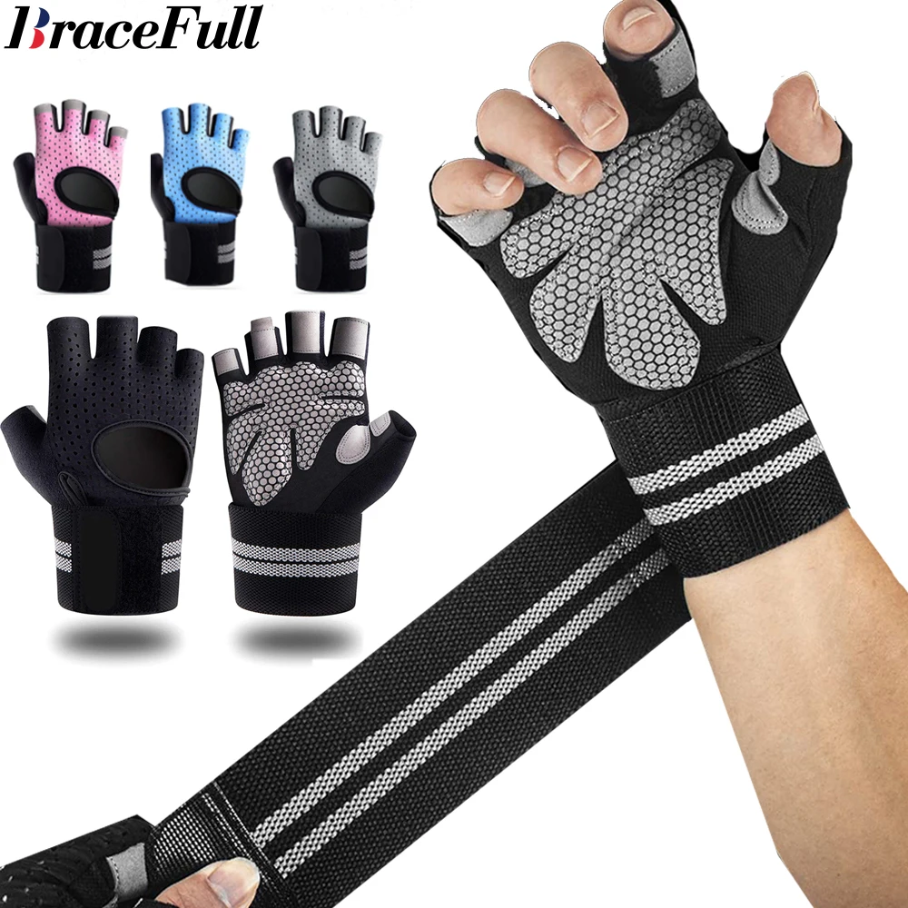 1Pair Half Finger Gym Fitness  - Crossfit Workout With Equipment ulasan dan harga