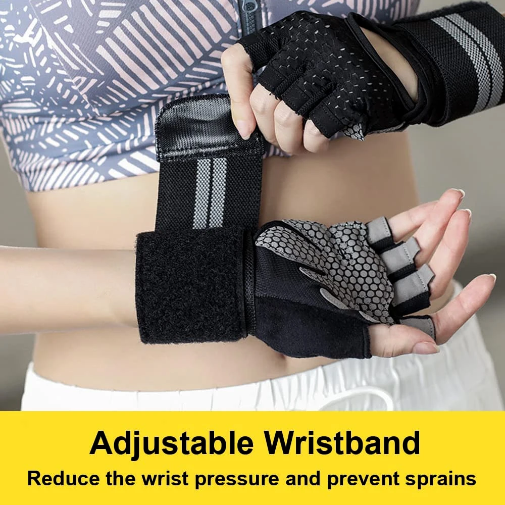 1Pair Half Finger Gym Fitness  - Crossfit Workout With Equipment ulasan dan harga